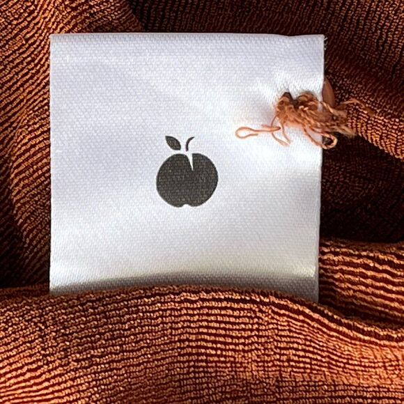 WITH JEAN KNIT ANDY MINI DRESS BUTTON FRONT LONG SLEEVE RUSCHING DETAIL BROWN XS - Picture 11 of 15